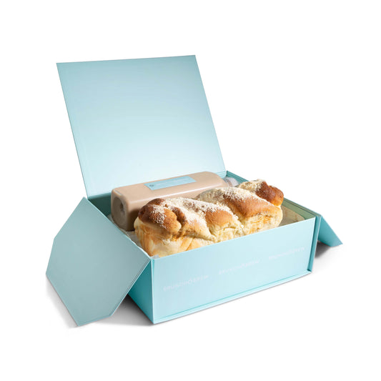 Gifted Cheese Babka with Iced Coffee